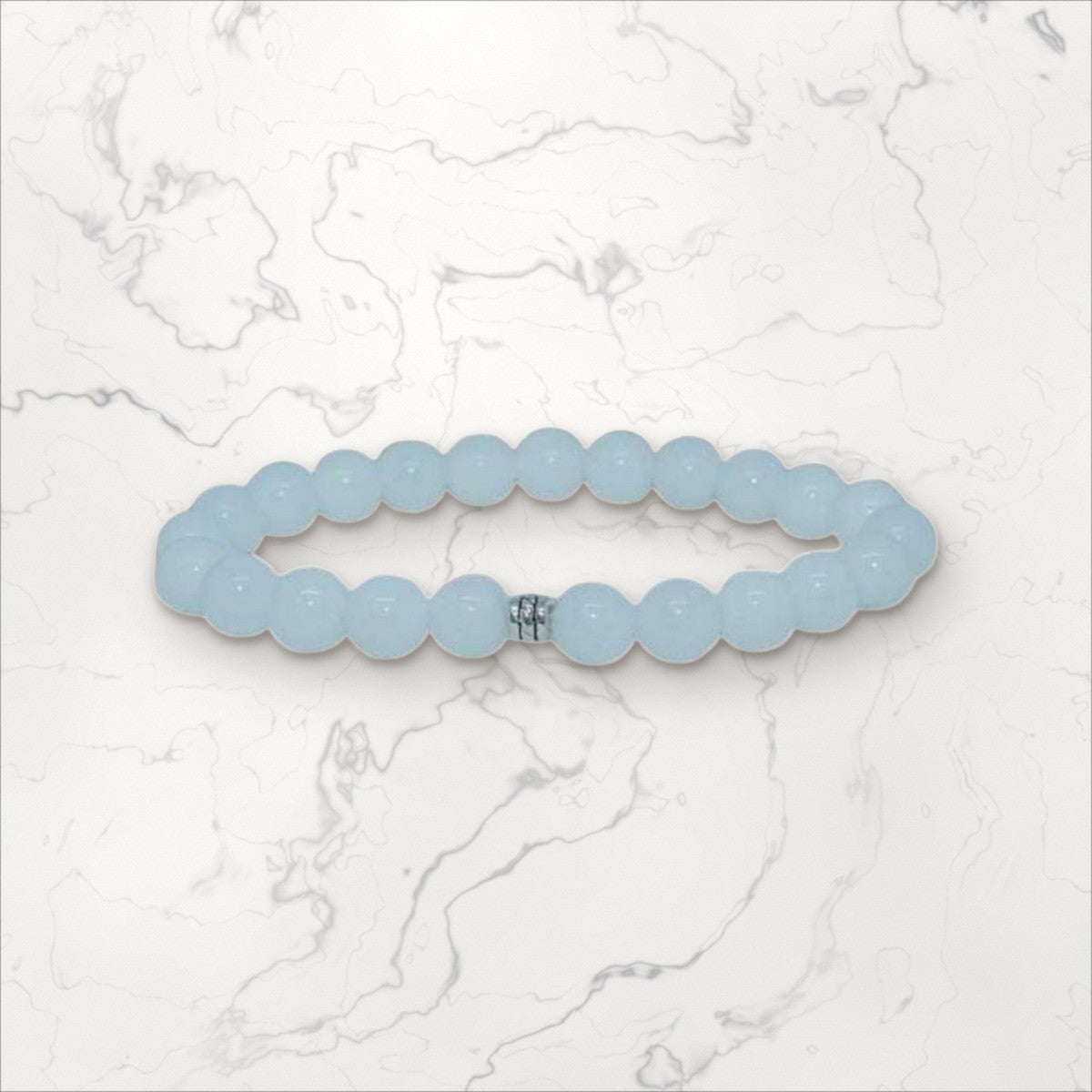 Bracelet pierres rondes Jade blanc
