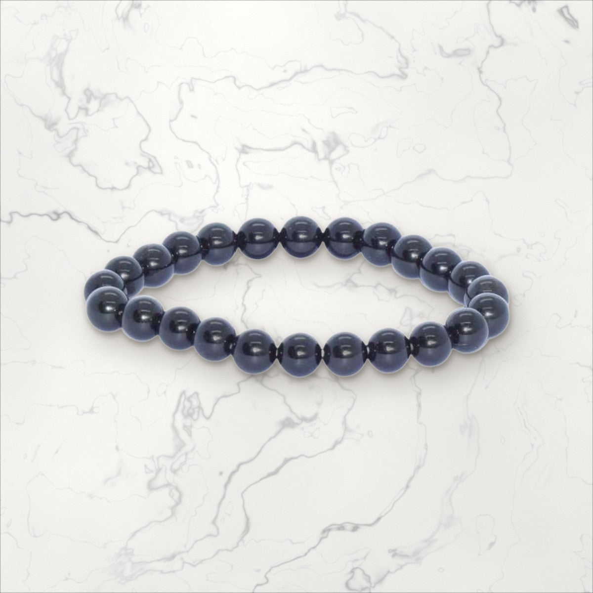 Bracelet pierres rondes Obsidienne