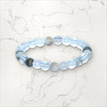 Bracelet pierres rondes Lodolite verte