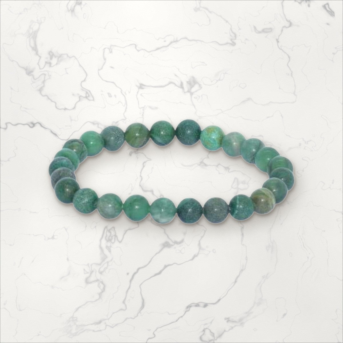Bracelet pierres rondes Jade Vert ( Afrique)