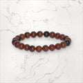 Bracelet pierres rondes Obsidienne acajou