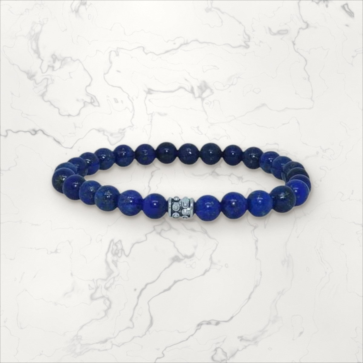 Bracelet pierres rondes Lapis Lazuli  6 mm