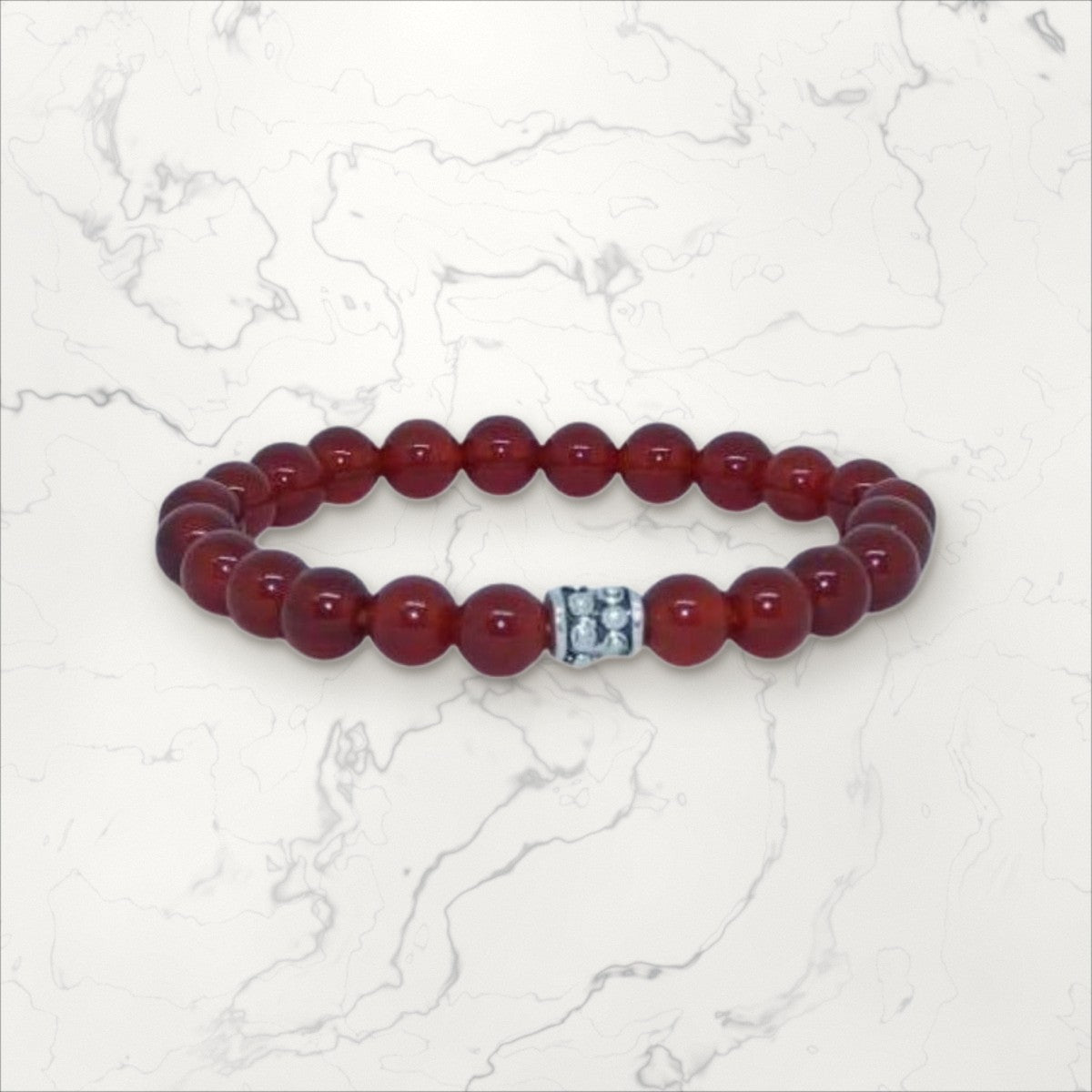 Bracelet pierres rondes Cornaline  taille enfant