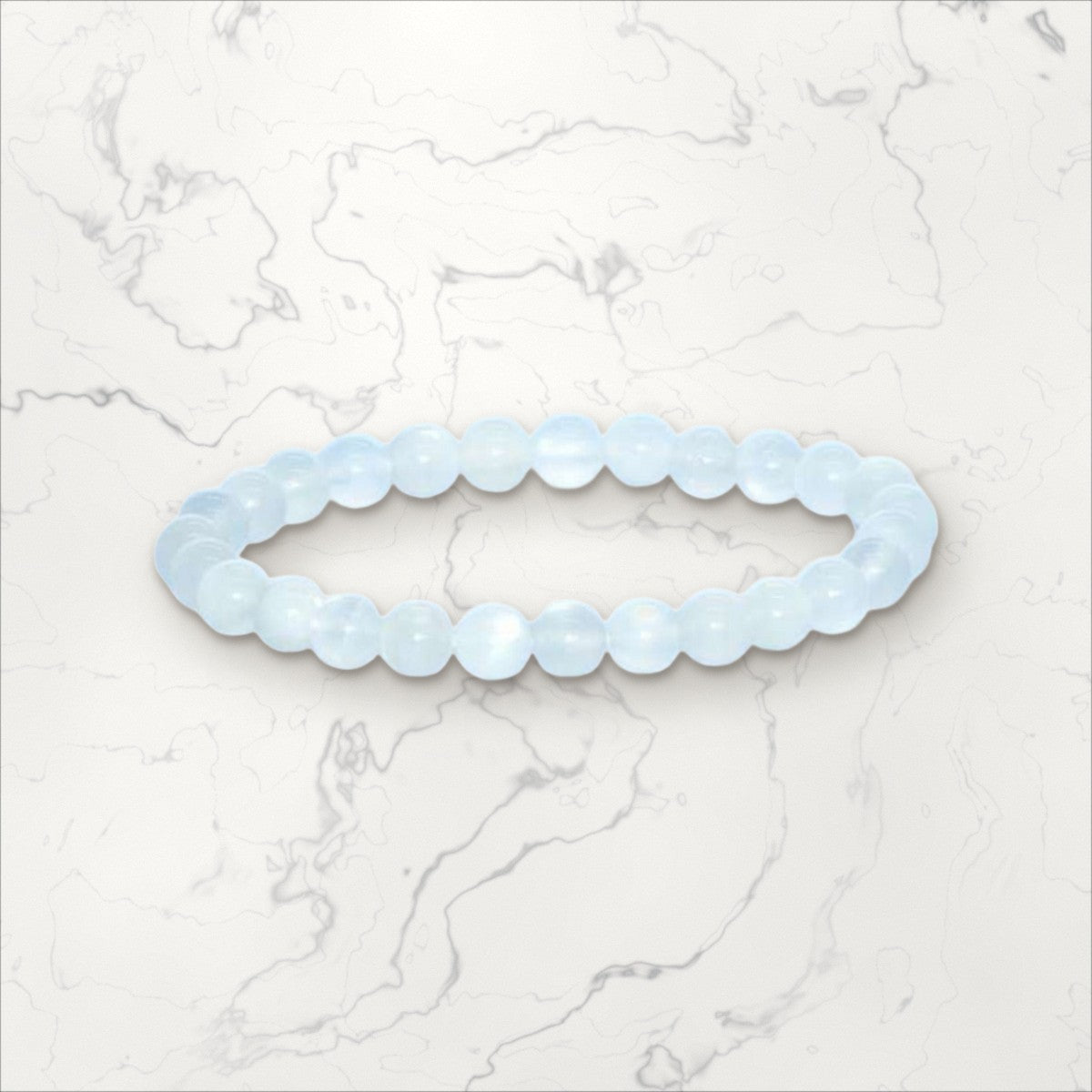Bracelet pierres rondes Pierre de Lune 6 mm