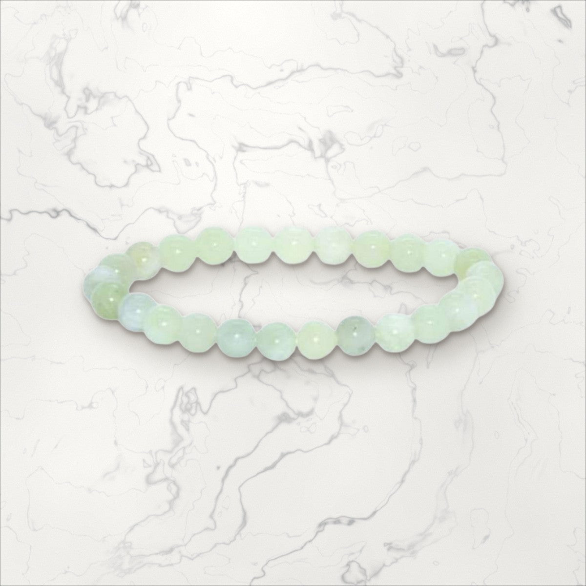 Bracelet pierres rondes Jade vert (new jade)