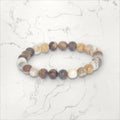 Bracelet pierres rondes Bois pétrifié (ou fossilisé)