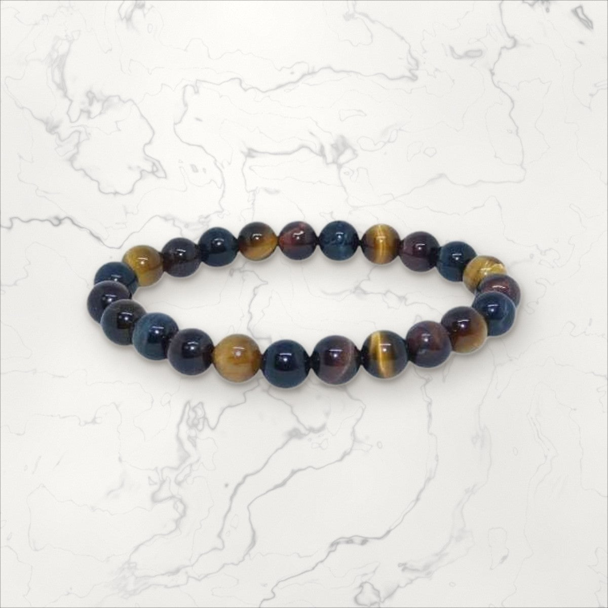 Bracelet pierres rondes 3 ŒIL DE TIGRE