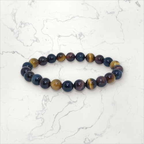 Bracelet pierres rondes 3 ŒIL DE TIGRE