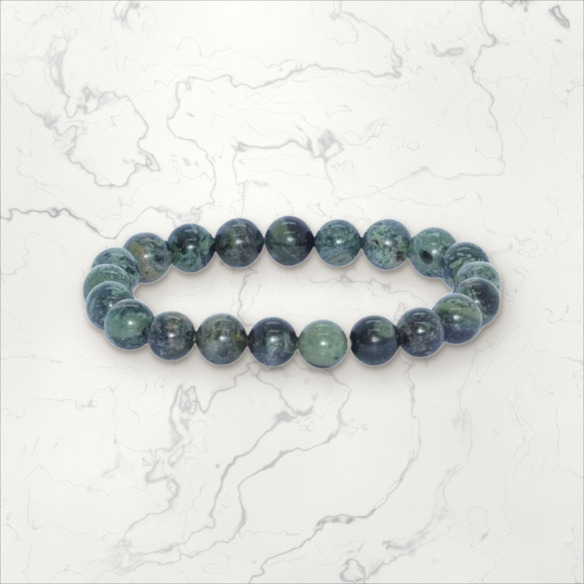 Bracelet pierres rondes Jaspe Kambaba