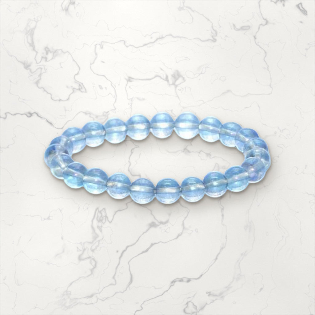 Bracelet pierres rondes Aqua Aura