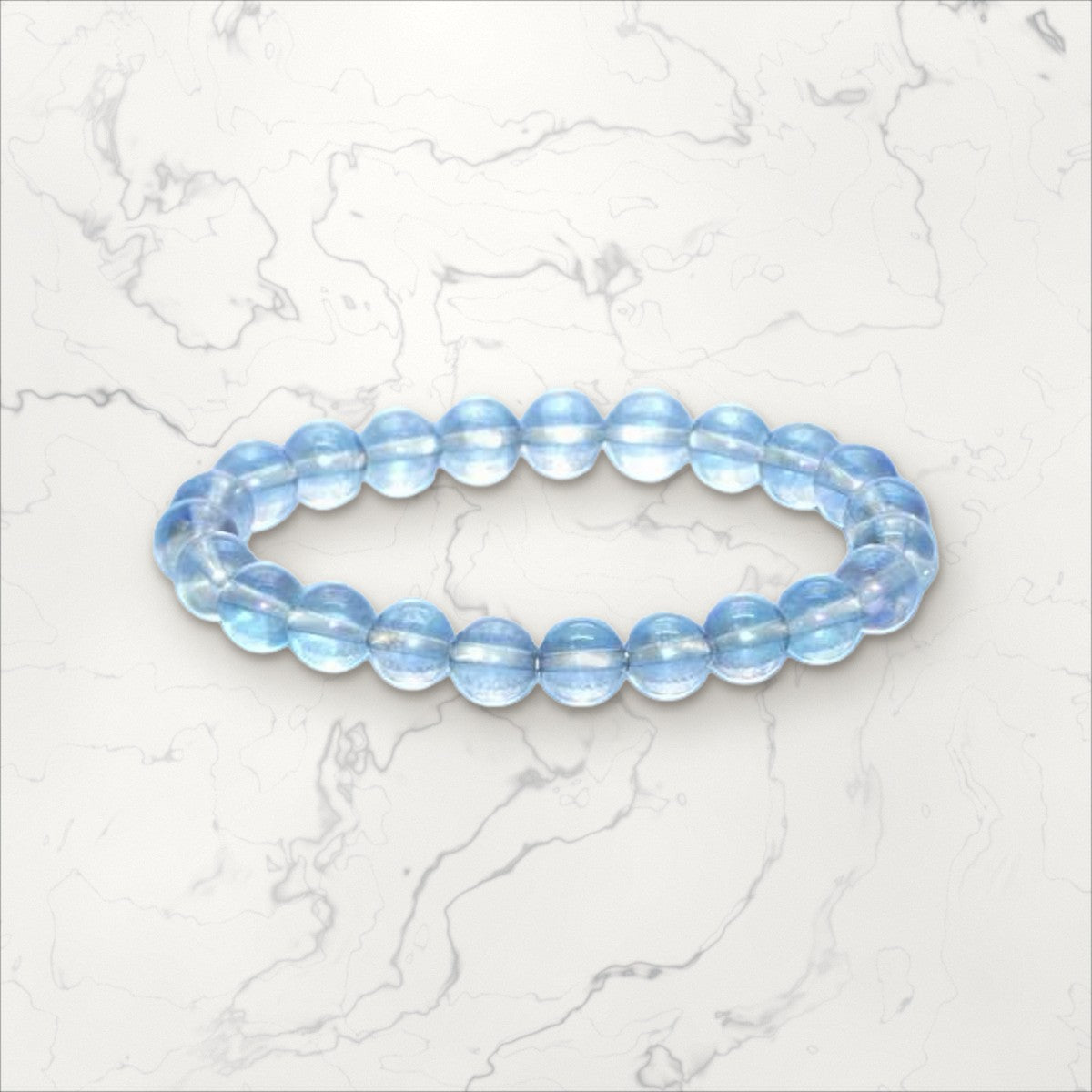 Bracelet pierres rondes Aqua Aura