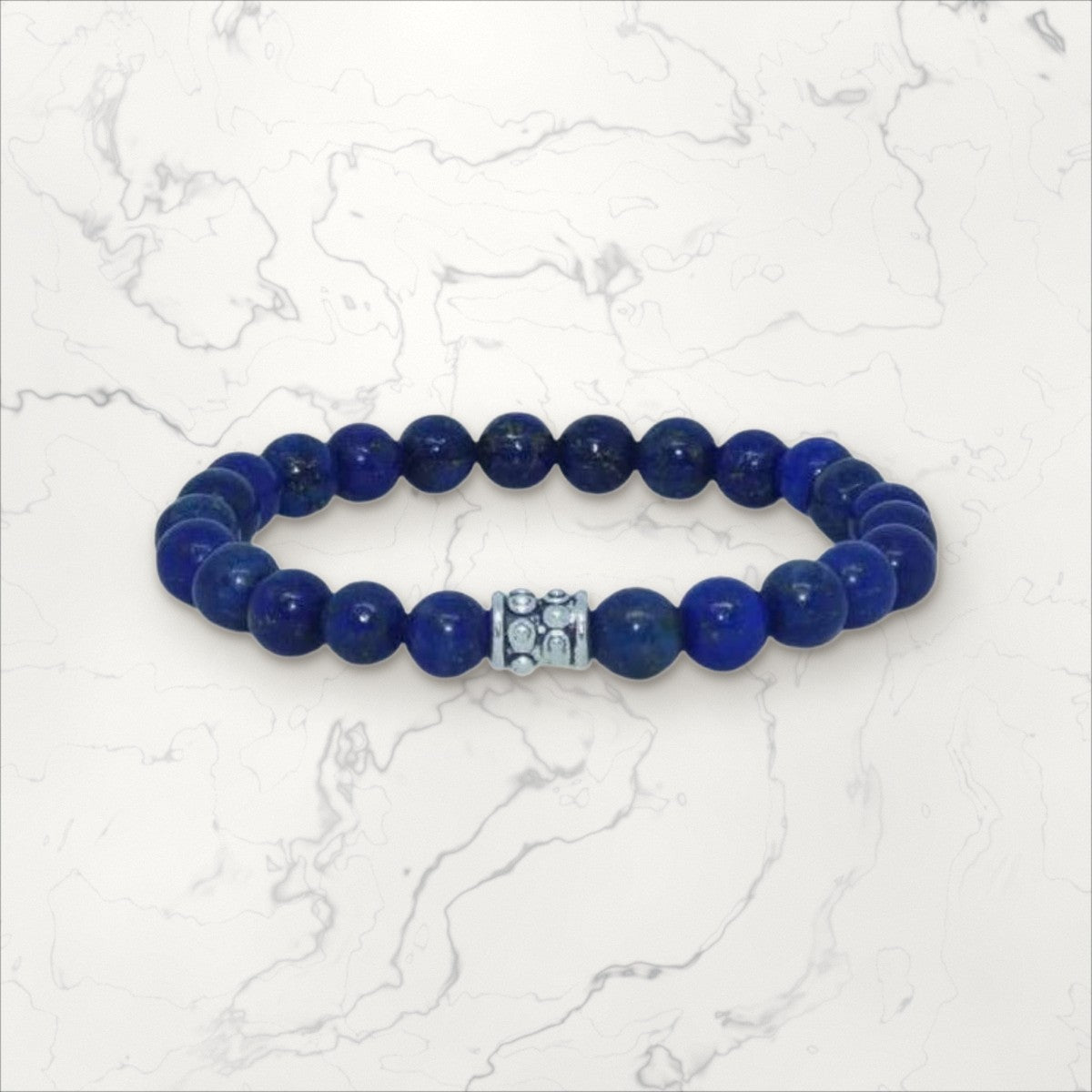 Bracelet pierres rondes Lapis-Lazuli