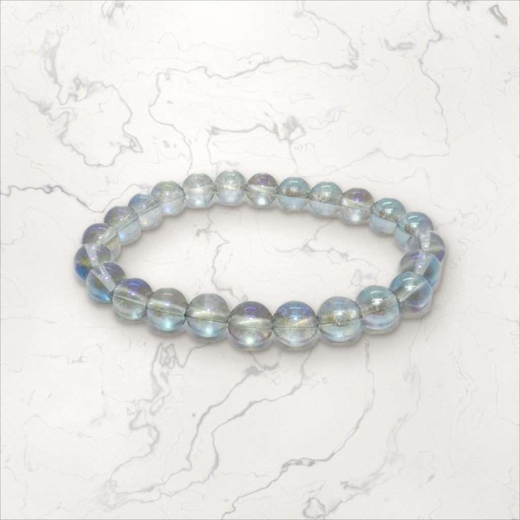 Bracelet pierres rondes Aqua Aura
