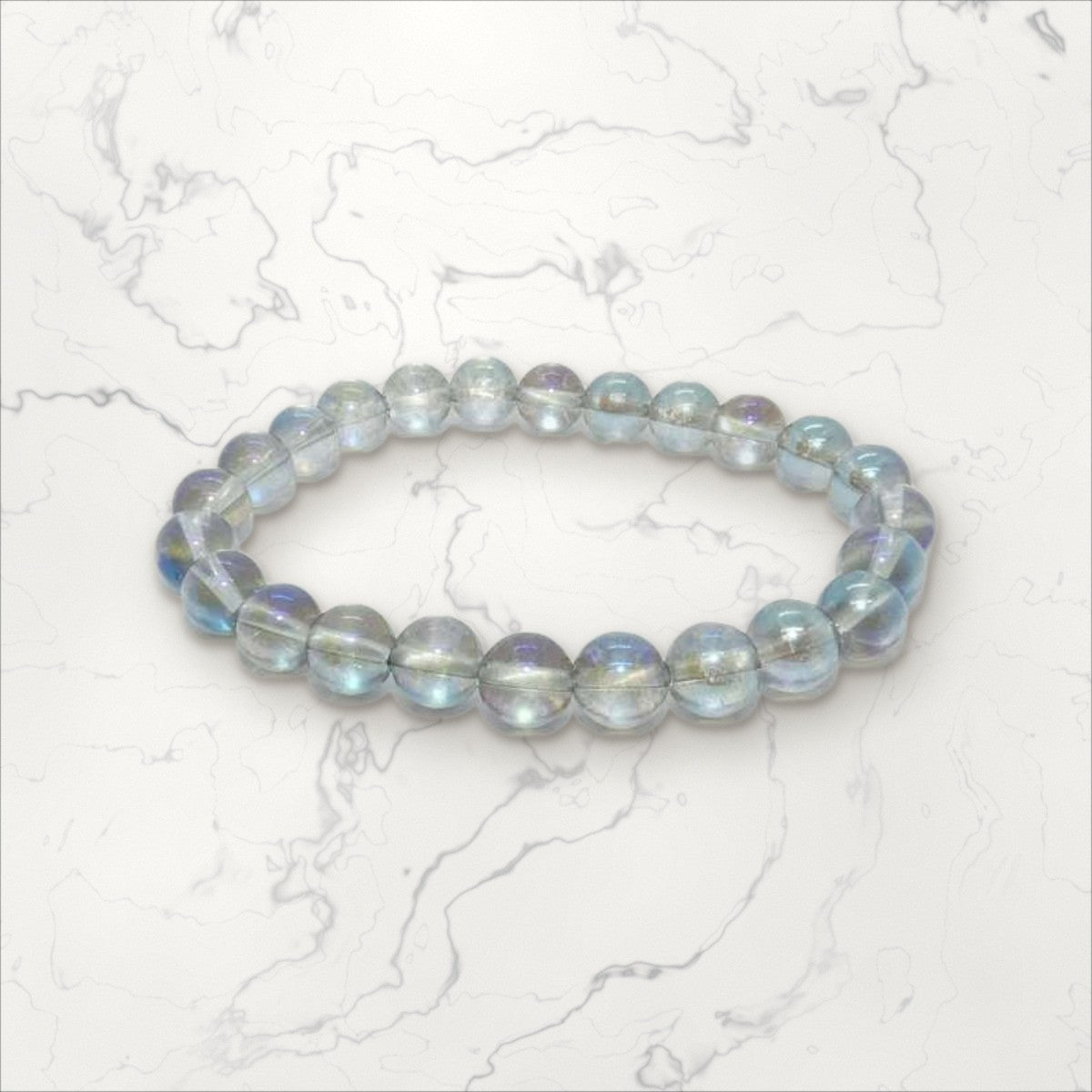Bracelet pierres rondes Aqua Aura