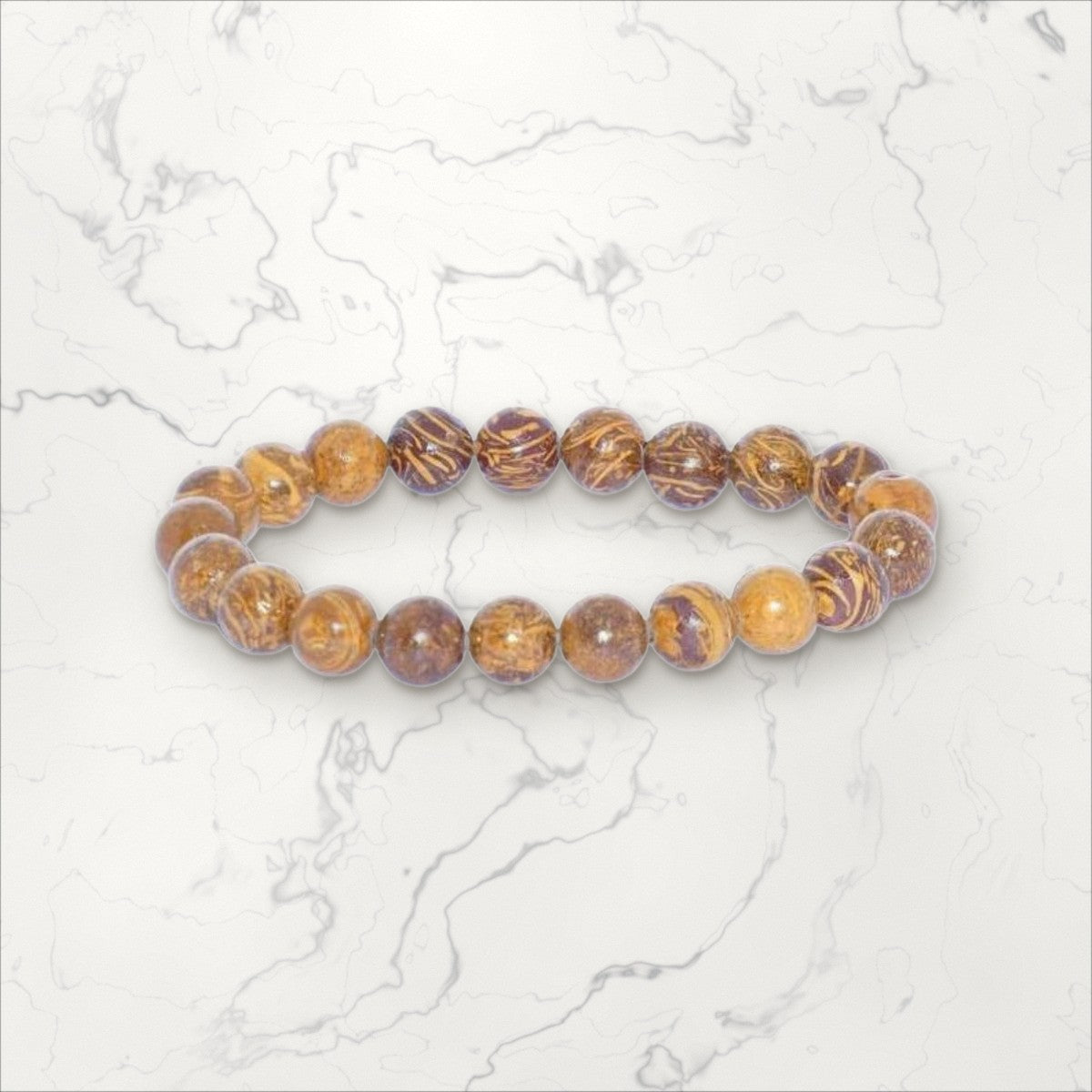 Bracelet pierres rondes Jaspe Peau d'Eléphant