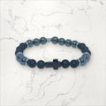 Bracelet Croix noire Onyx & Hématite