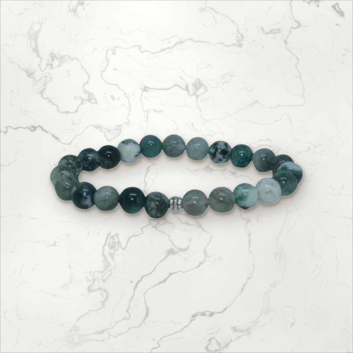 Bracelet pierres rondes Agate Arbre