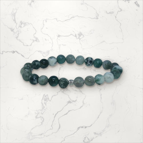 Bracelet pierres rondes Agate Arbre