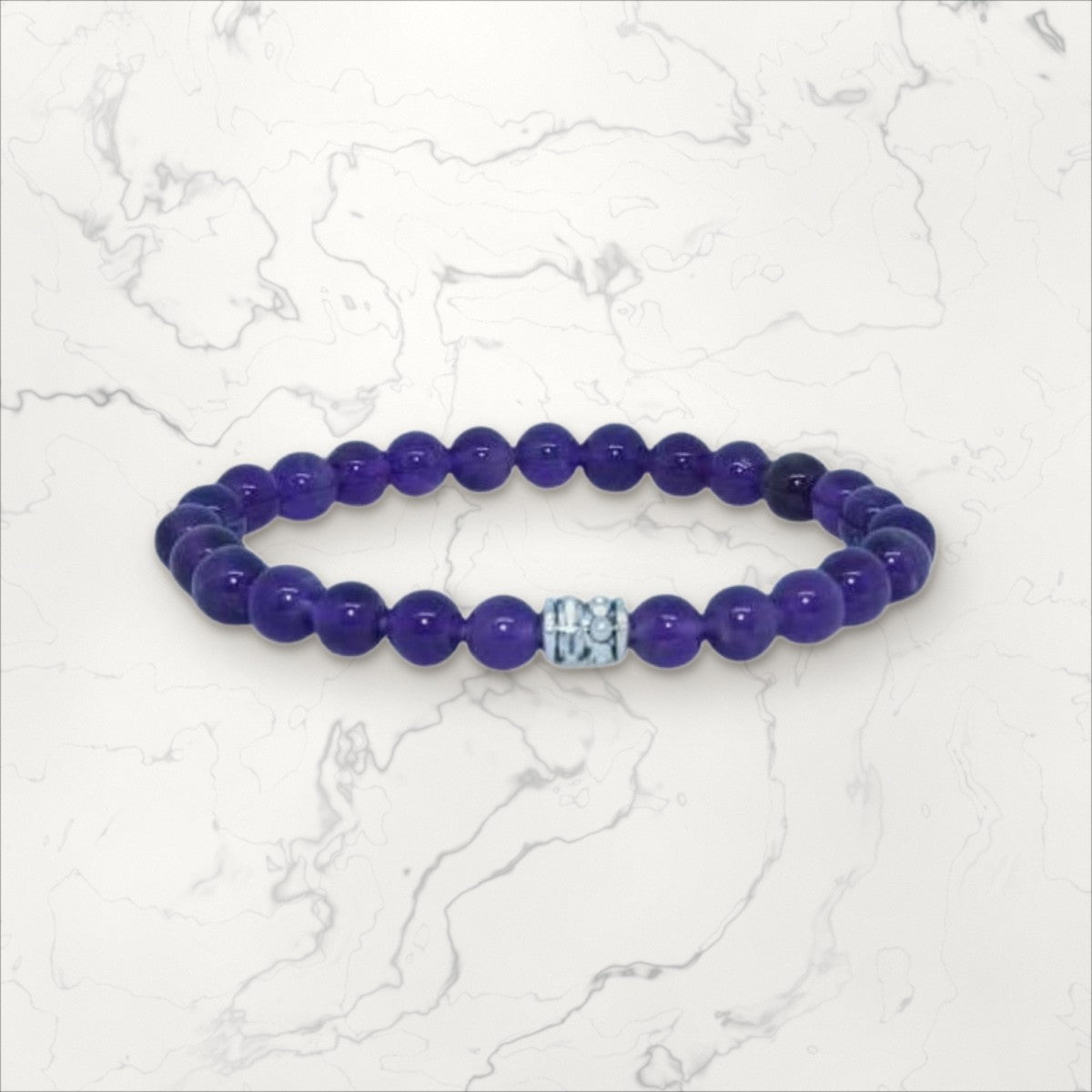 Bracelet pierres rondes Améthyste taille enfant