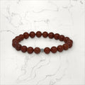 Bracelet pierres rondes Jaspe rouge
