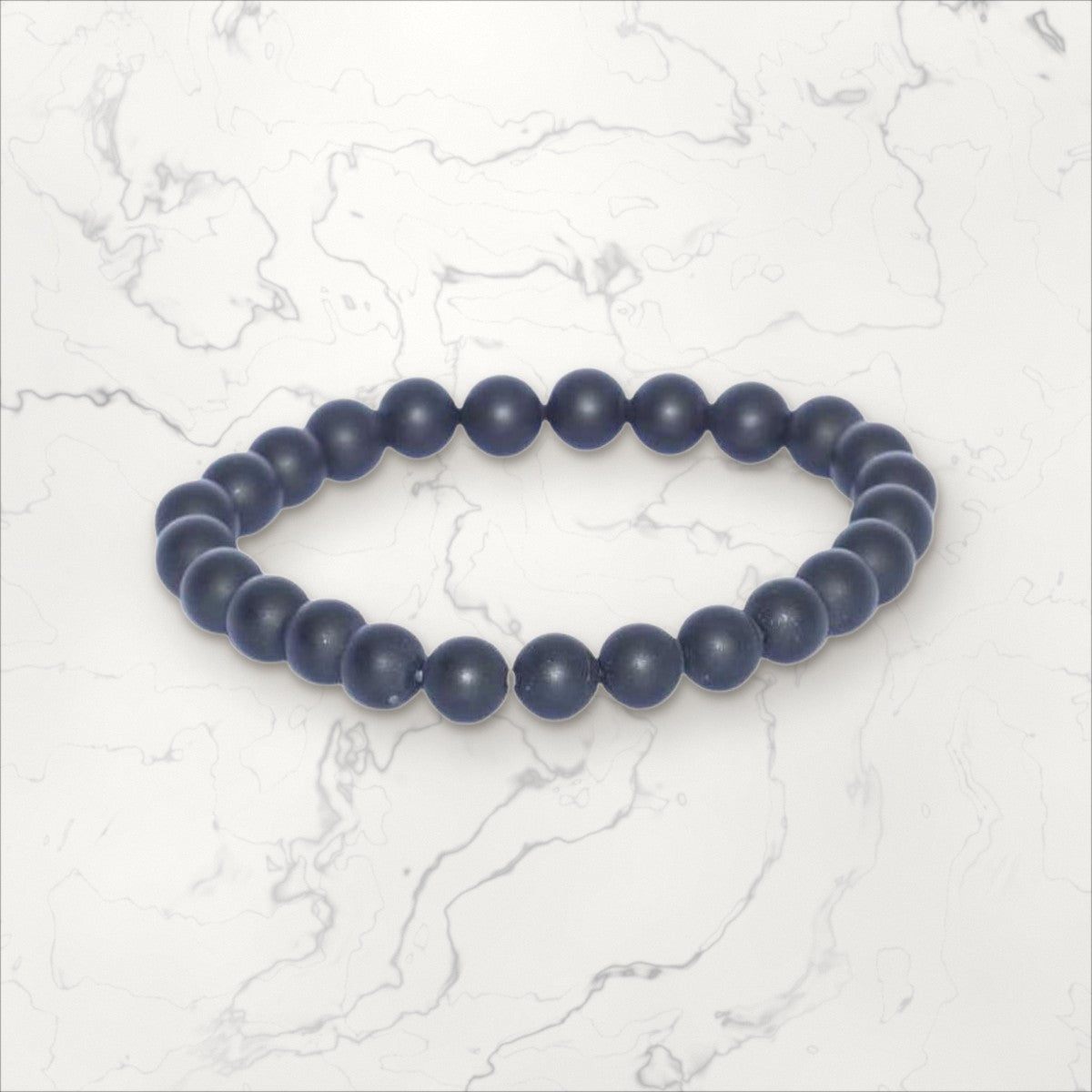 Bracelet pierres rondes Onyx Mat