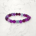 Bracelet pierres rondes Agate rose taille enfant