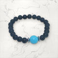 Bracelet Onyx & Howlite bleue