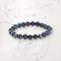 Bracelet pierres rondes Onyx rayé