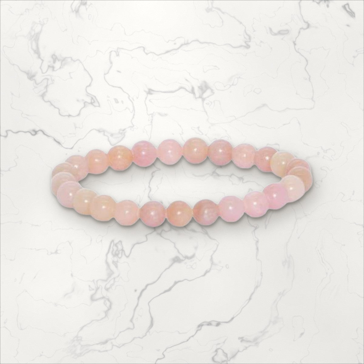Bracelet pierres rondes Opale rose (2)