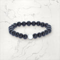 Bracelet pierres rondes Onyx et Howlite blanc