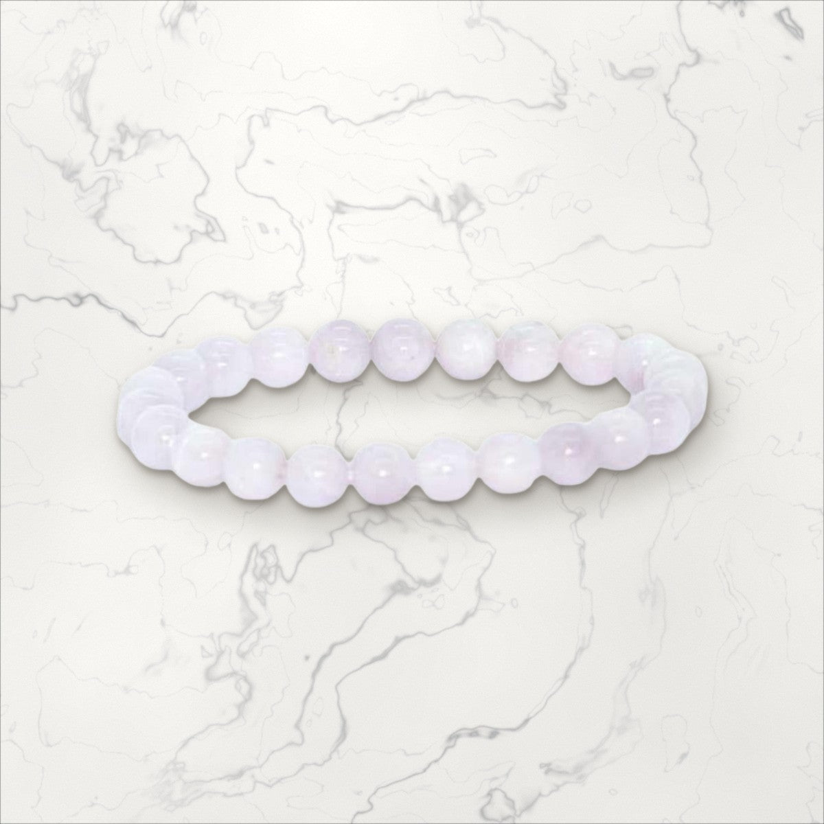 Bracelet pierres rondes Kunzite