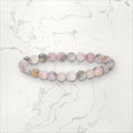 Bracelet pierres rondes Opale rose