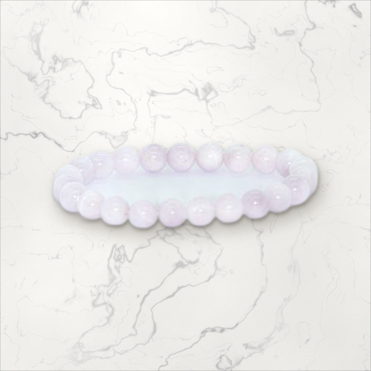 Bracelet pierres rondes Kunzite